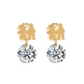 Jewelry  Zirconia Gold Plated  Drop Round Earrings